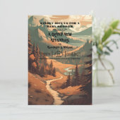 山林素朴常緑赤ちゃんシャワー 招待状 (スタンド正面)