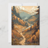 山林素朴常緑赤ちゃんシャワー 招待状 (裏面)