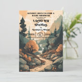 山林素朴常緑赤ちゃんシャワー 招待状 (スタンド正面)