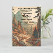 山林素朴常緑赤ちゃんシャワー 招待状 (スタンド正面)