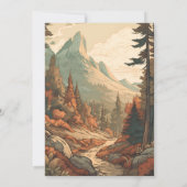 山林素朴常緑赤ちゃんシャワー 招待状 (裏面)