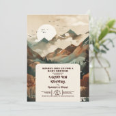 山林素朴常緑赤ちゃんシャワー 招待状 (スタンド正面)