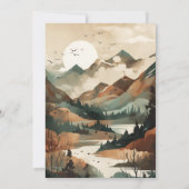 山林素朴常緑赤ちゃんシャワー 招待状 (裏面)