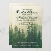 山林素朴松の木ブライダルシャワー 招待状 (正面/裏面)