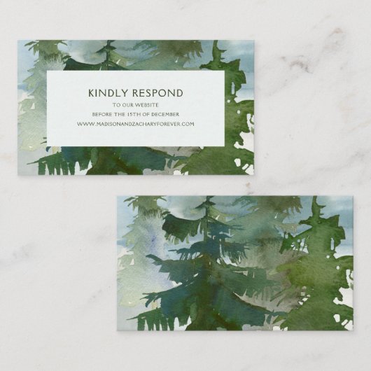 山林素朴水カラーウェブサイトRSVP エンクロージャーカード (正面/裏面)