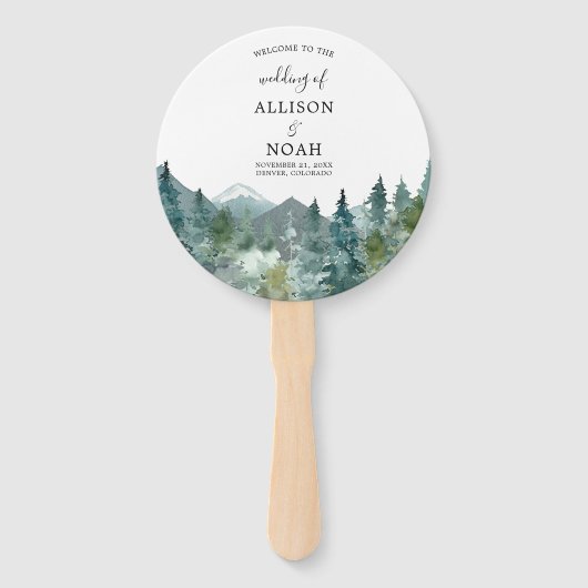 山林素朴水彩結婚式 ハンドファン (正面)