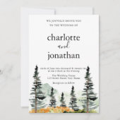 山林素朴水色結婚の 招待状 (正面)