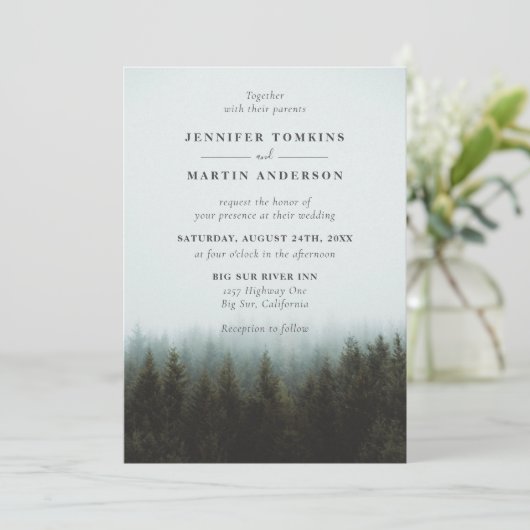 山林素朴結婚式招待状 招待状 (スタンド正面)