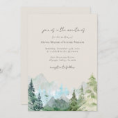 山林素朴QRコードすべて結婚の 招待状 (正面/裏面)