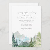 山林素朴QRコードすべて結婚の 招待状 (正面/裏面)