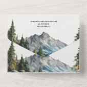 山林結婚のQrコードRsvp オールインワン招待状 (裏面)