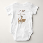 山林鹿自然モダン子シャワー ベビーボディスーツ (裏面)