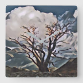 山樹 スクエア壁時計 (正面)