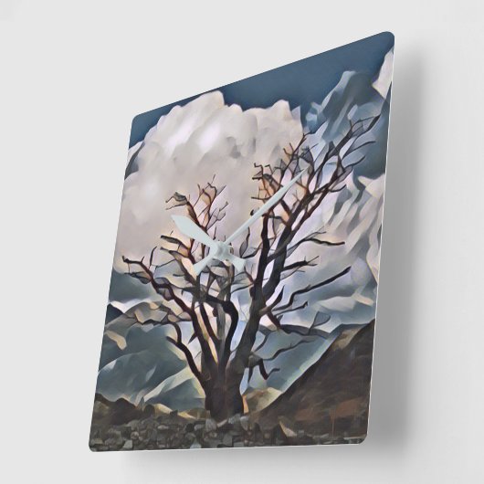 山樹 スクエア壁時計 (傾斜)