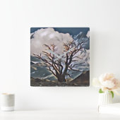 山樹 スクエア壁時計 (ホーム)