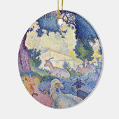 山水とヤギ（アンリ・エドモンド・クロス著） セラミックオーナメント (左)