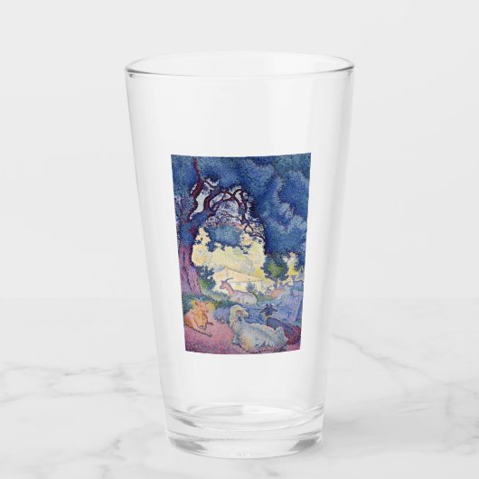 山水とヤギ（アンリ・エドモンド・クロス著） タンブラーグラス (正面)