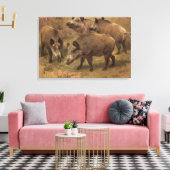山水のイノシシフランスのシ(by Rosa Bonheur) キャンバスプリント (インサイチュ (リビング))