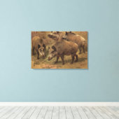 山水のイノシシフランスのシ(by Rosa Bonheur) キャンバスプリント (インサイチュ (ウッドフロア))