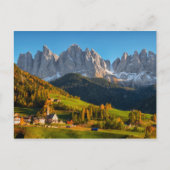 山水のポスタカを持つ教会と村 ポストカード (正面)