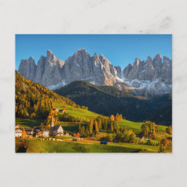 山水のポスタカを持つ教会と村 ポストカード