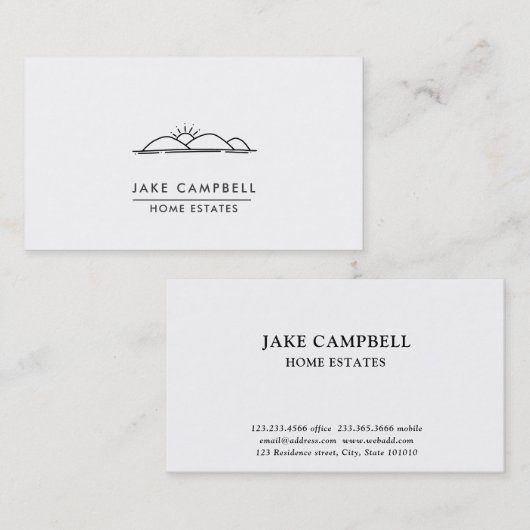 山水モダンの太陽|名刺 名刺 (正面/裏面)