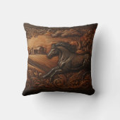 山水威厳のあるに彫った馬素朴の彫刻 クッション (裏面)