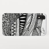 山水抽象芸術白黒ドールアート Case-Mate iPhoneケース (裏面(横))