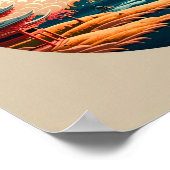 山水日本のヴィンテージスタイル。 ポスター (角)