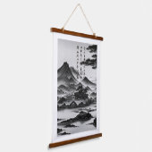 山水画　幻想の松 吊り下げ型タペストリー (傾斜あり)