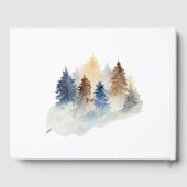 山水素朴色の木々の結婚ゲストブック ゲストブック (裏面)