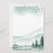 山水素朴色の緑結婚色 招待状 (裏面)