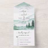 山水素朴色グリーナリーRSVP オールインワン招待状 (内側)