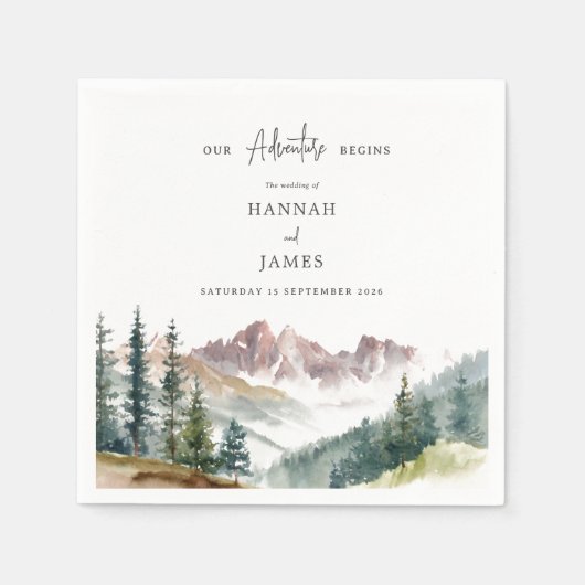 山水素朴色結婚屋外 スタンダードカクテルナプキン (正面)