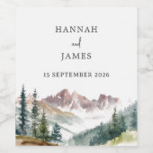 山水素朴色結婚屋外 ワインラベル (シングルラベル)