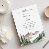 山水素朴色結婚屋外 招待状