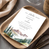 山水素朴色結婚屋外 招待状