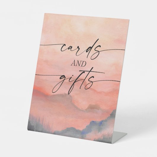 山水色サンセットカ素朴ードギフト 台座サイン (正面)