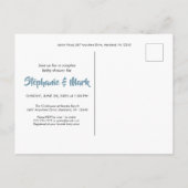 山水色素朴アドベンチャーベビーシャワー インビテーションポストカード (裏面)