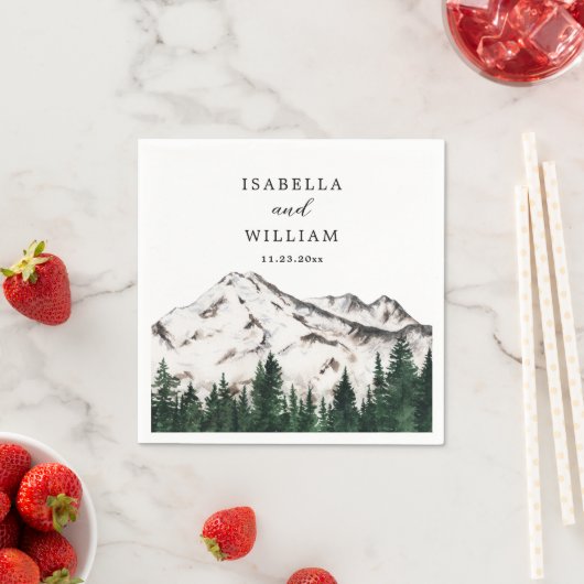 山水色素朴林結婚ズ スタンダードカクテルナプキン (インサイチュ)