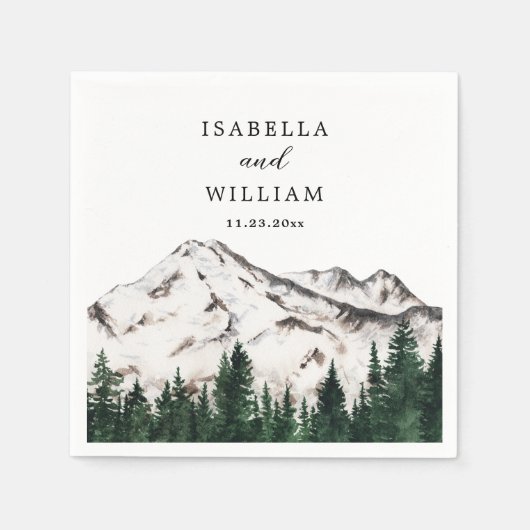 山水色素朴林結婚ズ スタンダードカクテルナプキン (正面)