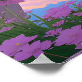 山水花カラフル入り川沿い ポスター (角)