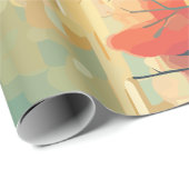 山水赤と白ケシ太陽 ラッピングペーパー (ロールコーナー)