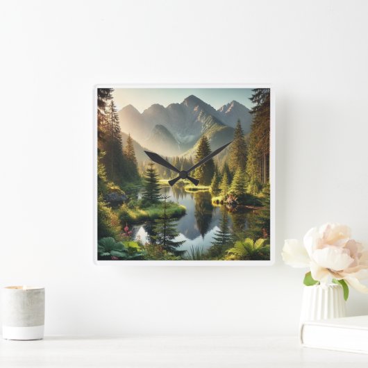 山池 スクエア壁時計 (ホーム)