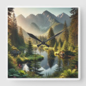 山池 スクエア壁時計 (正面)