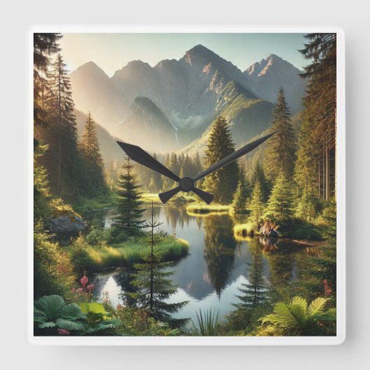 山池 スクエア壁時計 (正面)