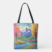 山河の風景アート トートバッグ (裏面)