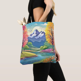 山河の風景アート トートバッグ