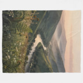 山河風景アートプリント フリースブランケット (正面(横))