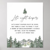 山深夜おむつ赤ちゃんシャワーサイン ポスター (正面)